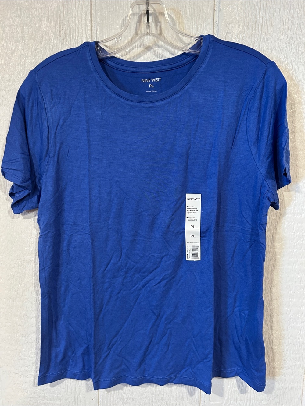 NEW Nine West Royal Blue Short Sleeve Crew Neck Top